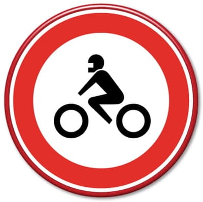 Verkeersbord verboden voor motoren - Weerbestendig Aluminium - Ø60 cm - Bevestiging: Met hekbeugels (voor spijlen- of gaashek)