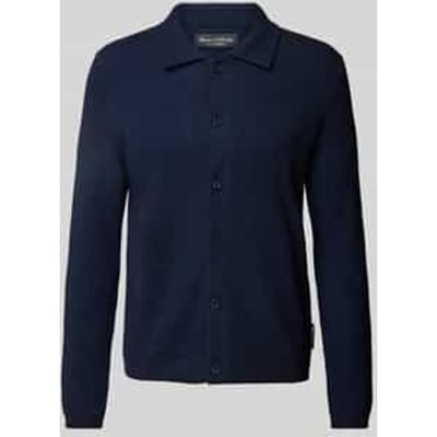 Regular fit gebreid jack van gestructureerde katoenmix