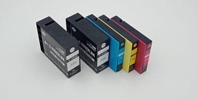 KATRIZ® huismerk inkt voor|Canon PGI 2x 2500XL Zwart +  1x 2500XL Cyaan +  1x 2500XL Magenta +  1x 2500XL Geel|(Pigment ink)|5stuks|  Met chip