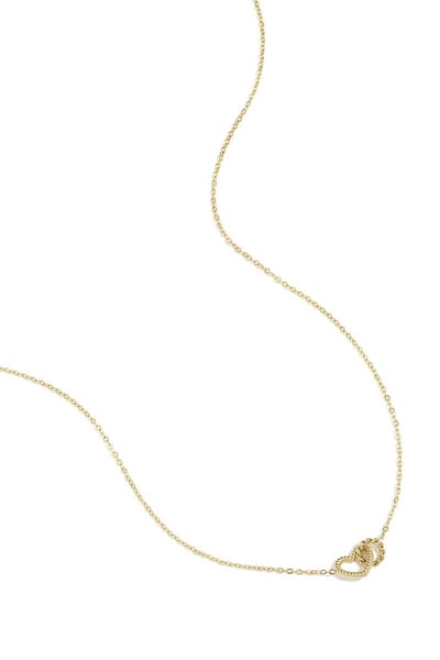 Ketting met verbonden hart bedel