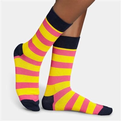 Happy Socks SA01-025 Stripe amarelo/rosa 36-40