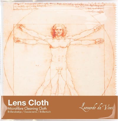 Brillendoekje, 15x15 cm, Leonardo Da Vinci, Mens van Vitruvius