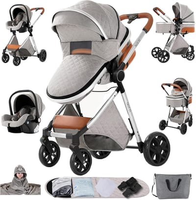 3-in-1 Kinderwagen Compleet Set - Reiswieg & Zitstand - Verstelbaar & Compact