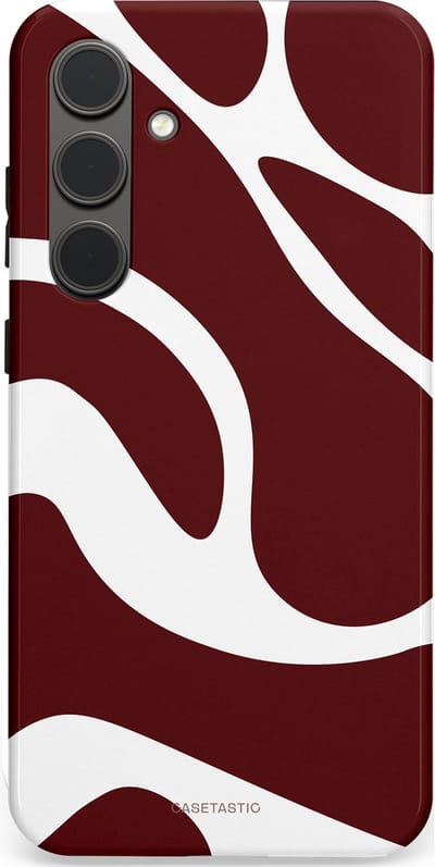 Casetastic Hoesje Geschikt voor Samsung S24 Plus - Stijlvolle Beschermende Duo-layer Case - Bordeaux Swirl