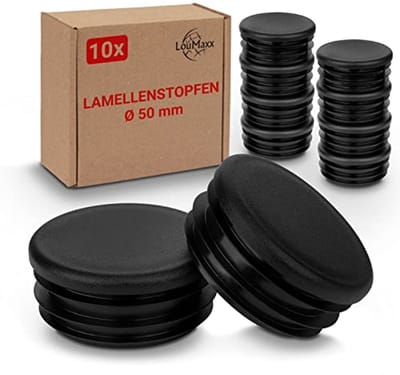 Buisstoppen 50 mm voor Ronde Hekpalen - Set van 10 Zwarte Kunststof Doppen