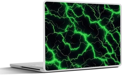 Laptop sticker - 12.3 inch - Gaming - Bliksemflitsen - Groen - Energie - 30x22cm - Laptopstickers - Laptop skin - Cover