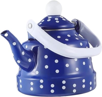 Waterkoker Met Fluit - Theepot Kookpan - Water Koken - Universele Hittebron - 1.1 Liter - Blauw