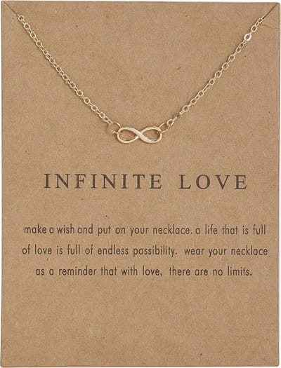 Bixorp Luck Geluksketting met Oneindigheidsteken Goudkleurig - Afscheidscadeau - Cadeau voor Haar / Dames / Vriendin / Mama / Vrouwen - Ketting met Oneindigheid Hanger