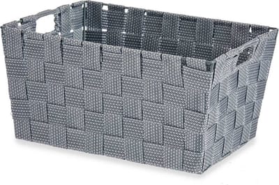 Kast/badkamer opbergmandjes - zilvergrijs - 30 x 20 x 14 cm - 10 liter - opbergmandjes