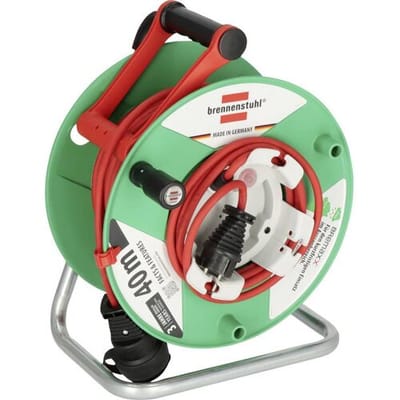 Brennenstuhl Garant G IP44 Kabelhaspel (Buiten Kabelhaspel voor de tuin met 38+2m kabel in rood, speciale kunststof, korte termijn buitengebruik, Made in Germany)
