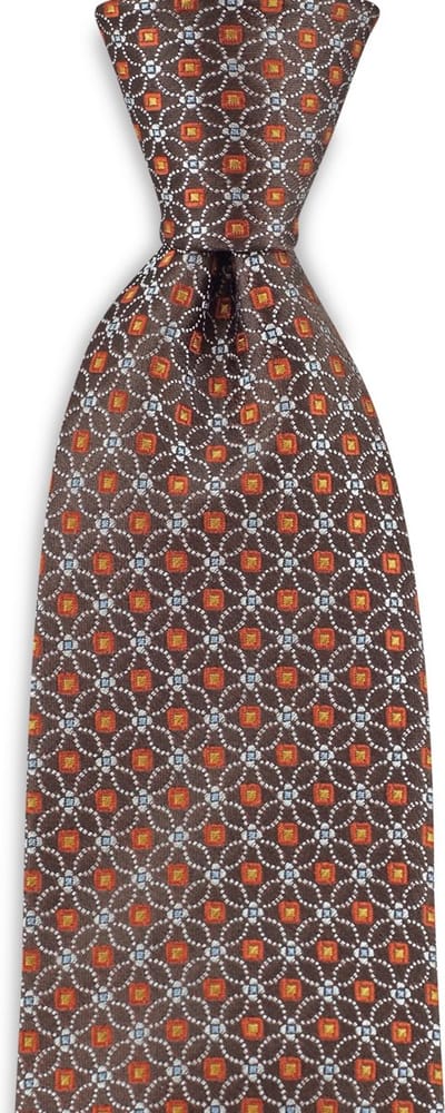 We Love Ties - Stropdassen - Damesstropdas Bombay Dance - bruin / oranje / geel / wit