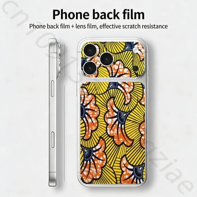 Tissu Mode Africaine DECALCOMANIE TICKET Skin Wrap pour iPhone 17 Pro/Pro max Film Protecteur pour Dos, Cadre, Caméra iPhone17promax