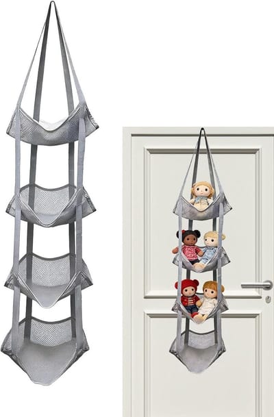 Hangmat Speelgoed Net - Opbergmand Organizer - Speelkamer Opruimen - Multifunctioneel Ontwerp - 110 cm Lengte - Wit