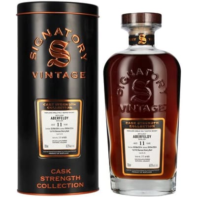 Ondertekenaar Vintage Signatory Vintage ABERFELDY 11 Years Old Cask Strength 1st Fill Oloroso Sherry #4 2014 60% Vol. 0,7l in Tinbox
