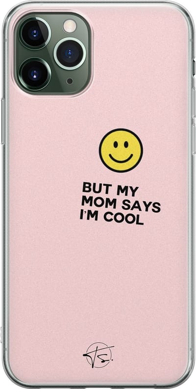 Hoesje geschikt voor iPhone 11 Pro Max - I'm cool quote - Soft Case - TPU - Tekst - Roze - Mooie Telefoonhoesjes