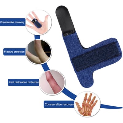 Verstelbare Vingerspalk Corrector Fractuur Fixatie Ondersteuning Vingerbescherming Brace black