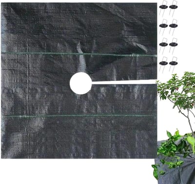 Tuinzeil Onkruidwerend - Grondbedekking Doek - Bodem Beschermen - Inclusief Spijkers - 15 x 15 meter - Zwart