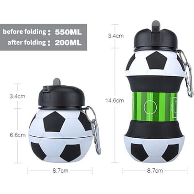550ml Buitenactiviteit Actieve Waterfles Huishoudelijk Siliconen Opvouwbare Beker Lichtgewicht om Mee te Nemen Valbestendig en Lekvrij Drinkgerei black