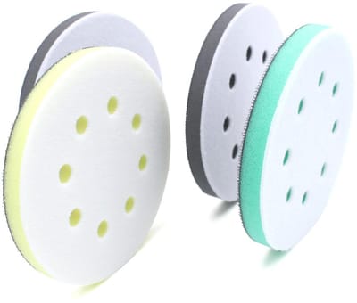 Polijstpads Set - Schuurschijven Opzetstuk - Oppervlakken Bewerken - Hoogwaardige Spons - 4 Stuks 125 mm - Diverse Kleuren