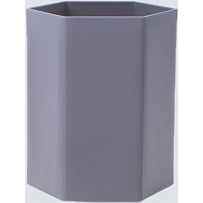 Grote Potloodhouder Kantoor Zeshoekige Plastic Potloodhouder voor Bureau, Moderne Minimalistische Stijl, Grote Capaciteit Geschikt voor Leeftijden 14+ donkergrijze kleur