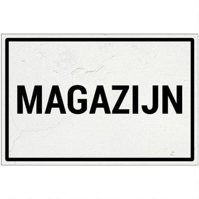 Magazijn bord | Forex Re materiaal | 18 x 12 cm