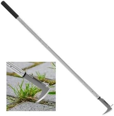 Voegenkrabber onkruid - Onkruidverwijderaar steel - Terrassen reinigen - Verstelbare lange steel - 42 cm pakket - Staal