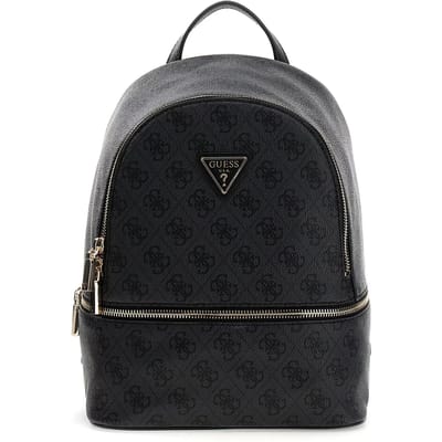 GUESS rugzak Follie Travel Small Backpack Coal Logo donkergrijs