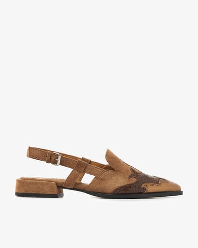 VIA VAI Jazz Vaienna Slingbacks Dames - Leer,Suède - Brons - Maat 37