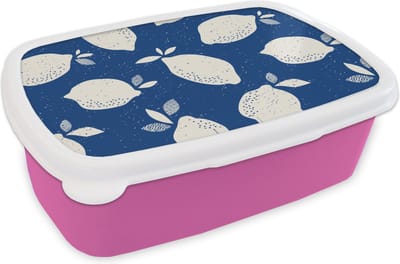 Broodtrommel Roze - Lunchbox - Brooddoos - Design - Citroen - Fruit - 18x12x6 cm - Kinderen - Meisje