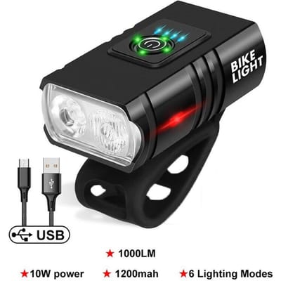 2 T6 LED Fietslamp TypeC Opladen Fietslampen Voor 6 Modi MTB Zaklamp Fietskoplamp voor Fietsen Fiets Voorlamp