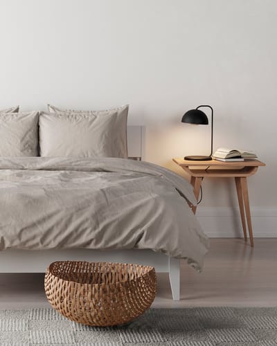 Mistral Home - DEKBEDOVERTREK - gewassen katoen - 140 x 200 cm + 65 x 65 cm - eenpersoons - bicolor - beige