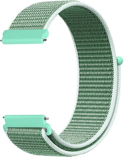 Stravo 20mm Nylon klittenbandje Smartwatchbandje - Horlogebandje geschikt voor Samsung Galaxy Watch 7 / 6 / 5 / Pro / 4 / 3 / Active 2 - Garmin Approach / Forerunner / Venu 2 Plus / SQ / Vivomove - Polar Ignite / Unite / Huawei - Kleuren 7#