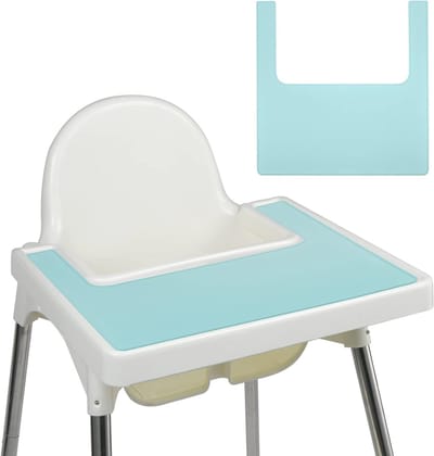 Siliconen Placemat voor Kinderen en Baby's, Duurzaam en BPA-vrij, Ideaal voor Hoge Stoelen en Eetmomenten, Geschikt voor IKEA (Blauw)