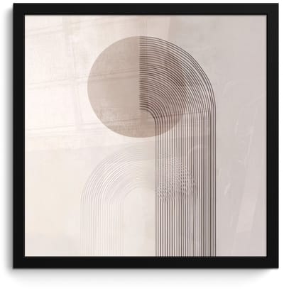 Poster in lijst - Fotolijst 40x40 cm - Posters - Minimalistisch - Cirkel - Lichtgrijs - Posterlijst zwart - Decoratie - Wanddecoratie woonkamer - Muurdecoratie slaapkamer