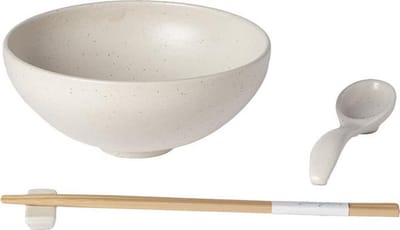 Costa Nova - servies - ramen schaal set Pacifica creme - aardewerk - 0,97L - H 8 cm
