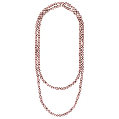 Behave - Glas Parel Ketting - Bruin - 150 cm