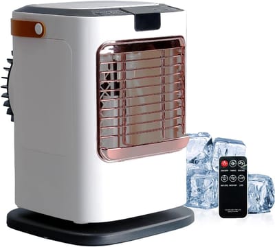 Mobiele Airconditioner - Compacte Luchtkoeler met 6 Snelheden, 120° Oscillerend, 1300 ml Watertank, Afstandsbediening & USB voor Slaapkamer en Kantoor