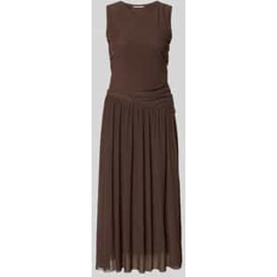 midi-jurk van mesh in asymmetrische look