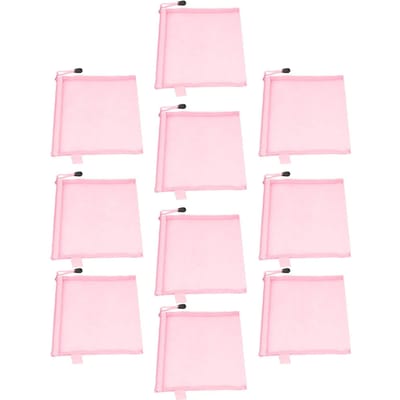 10PCS Pochette Zippée pour Documents Imperméable Résistante aux Déchirures Format Papier A5 Sac Organisateur de Documents Gris rose