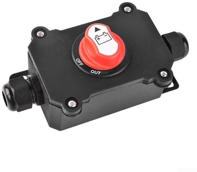 Accu Scheidingsschakelaar - Hoofdschakelaar Batterij - Stroomonderbreking Voertuig - Waterdicht IP67 - 300A 1.1M - Zwart