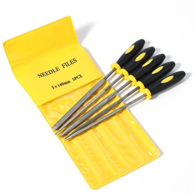 Dailygoods- Fret Vijl Set - Professionele Vijl - Antislip Rubber Handgreep - Ergonomisch Ontwerp - 5-delige Toolkit - Voor Gitaar/Ukulele/Banjo - Gitaarbestanden