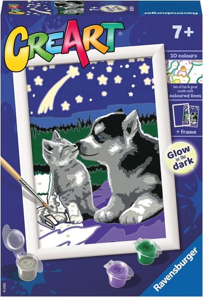 Schilderen op Nummer Set voor Kinderen - Vrienden voor Altijd - Educatief Spel met Lijst en Dierenthema - Creatieve Activiteit voor 7+ Jaar