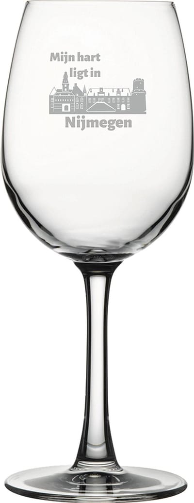Gegraveerde witte wijnglas 36cl Nijmegen