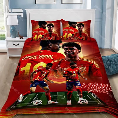 Voetbalsterren Dekbedovertrek Kussensloop Beddengoedset Volwassen Jongen Meisje Slaapkamerdecoratie Kinderen Cadeau Eenpersoons Tweepersoons Groot Formaat EU Single 90x200cm