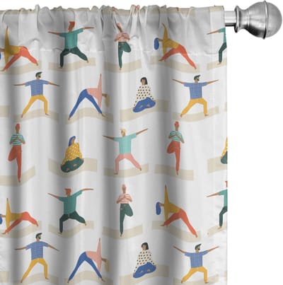 ABAKUHAUS Yoga Gordijnen – 2x75x175 cm – microvezel – halfschaduw – multicolor