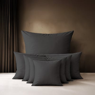 Lavea® Kussenslop 40x40 cm, 1 stuk – Kussenhoes van 100% katoen, zacht en ademend met YKK-ritssluiting, OEKO-TEX gecertificeerd – Antraciet
