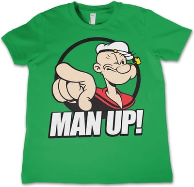 Popeye Man Up! Kinder-T-shirt Groen