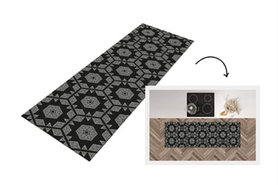 Keukenloper - Loper keuken - Kerstster - Geometrie - Winter - Patronen - 150x50 cm - Keukenloper vinyl