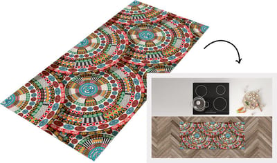 Keukenloper - Loper keuken - Tegel - Azteken - Cirkels - Patronen - 120x50 cm - Keukenloper vinyl
