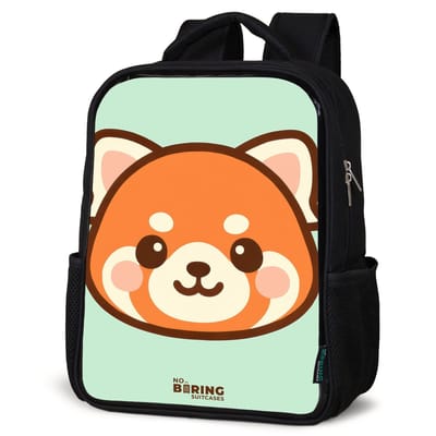 NoBoringSuitcases.com® - Rugzak zwart - Schooltas jongen & meisje - Rode panda - Rugtas voor school - Boekentas kind - Schoolrugzak - Kinderrugzak